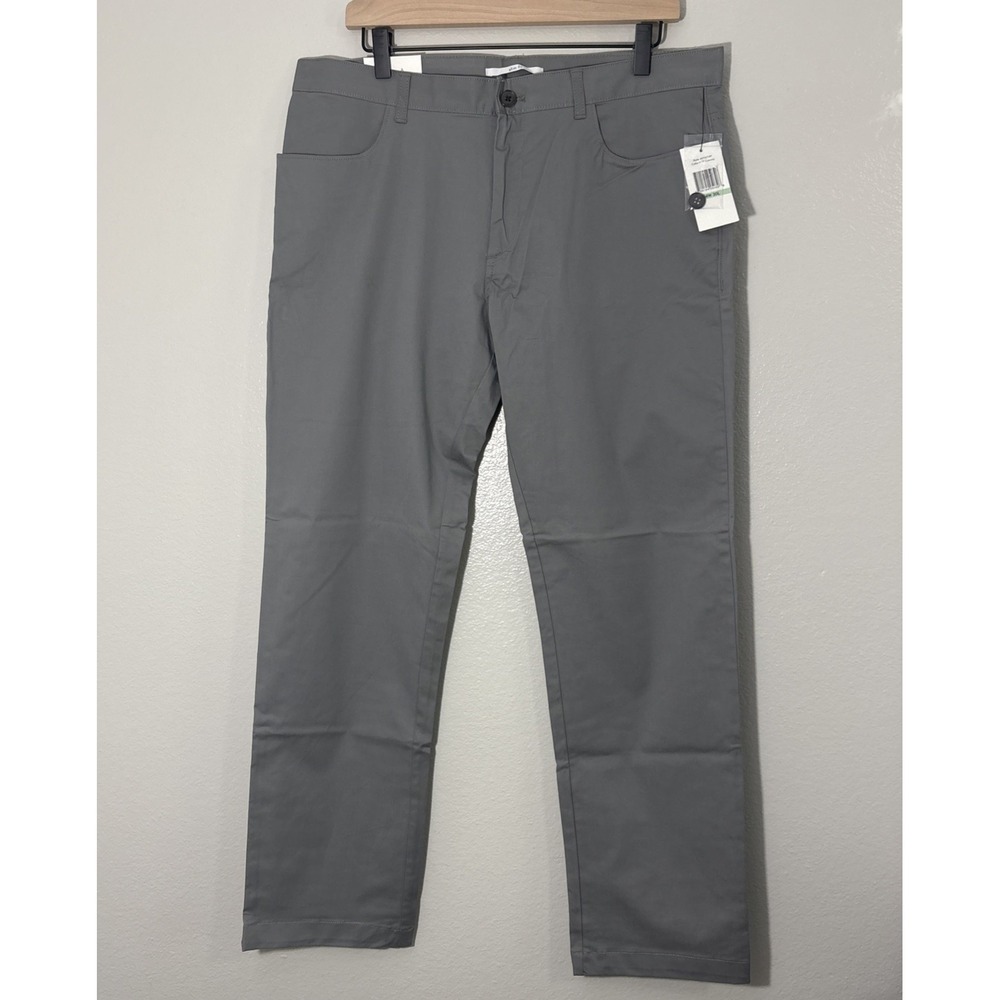 Calvin Klein Men's Slim Fit Modern Stretch Chino Pants 34x30 Slate Gray NWT